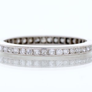 Antique Wedding Band - Antique Platinum 1/2ctw Diamond Eternity Band