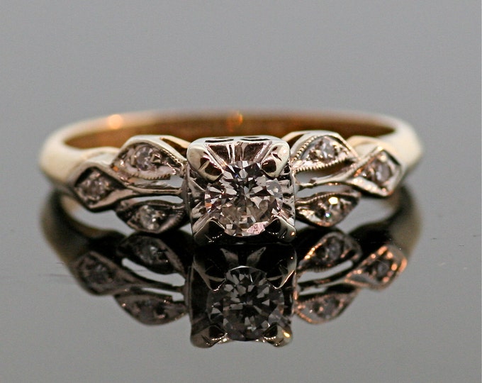 Antique Engagement Ring 14k and 18k Gold Etsy