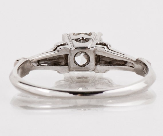 Antique Engagement Ring - Antique 1930's Platinum… - image 3