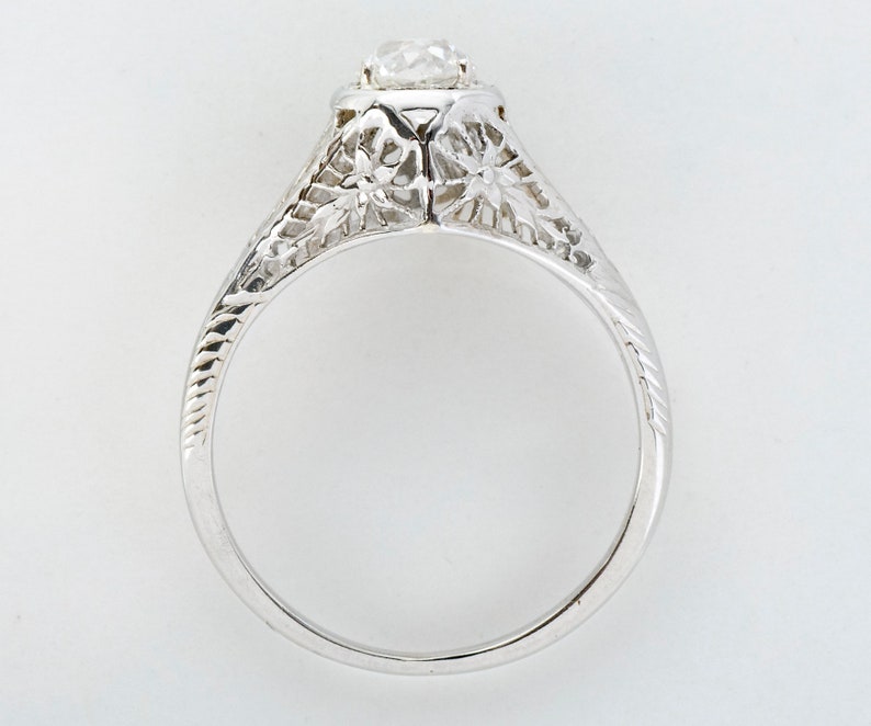 Antique Engagement Ring Antique Edwardian 18k White Gold Diamond Engagement Ring image 4