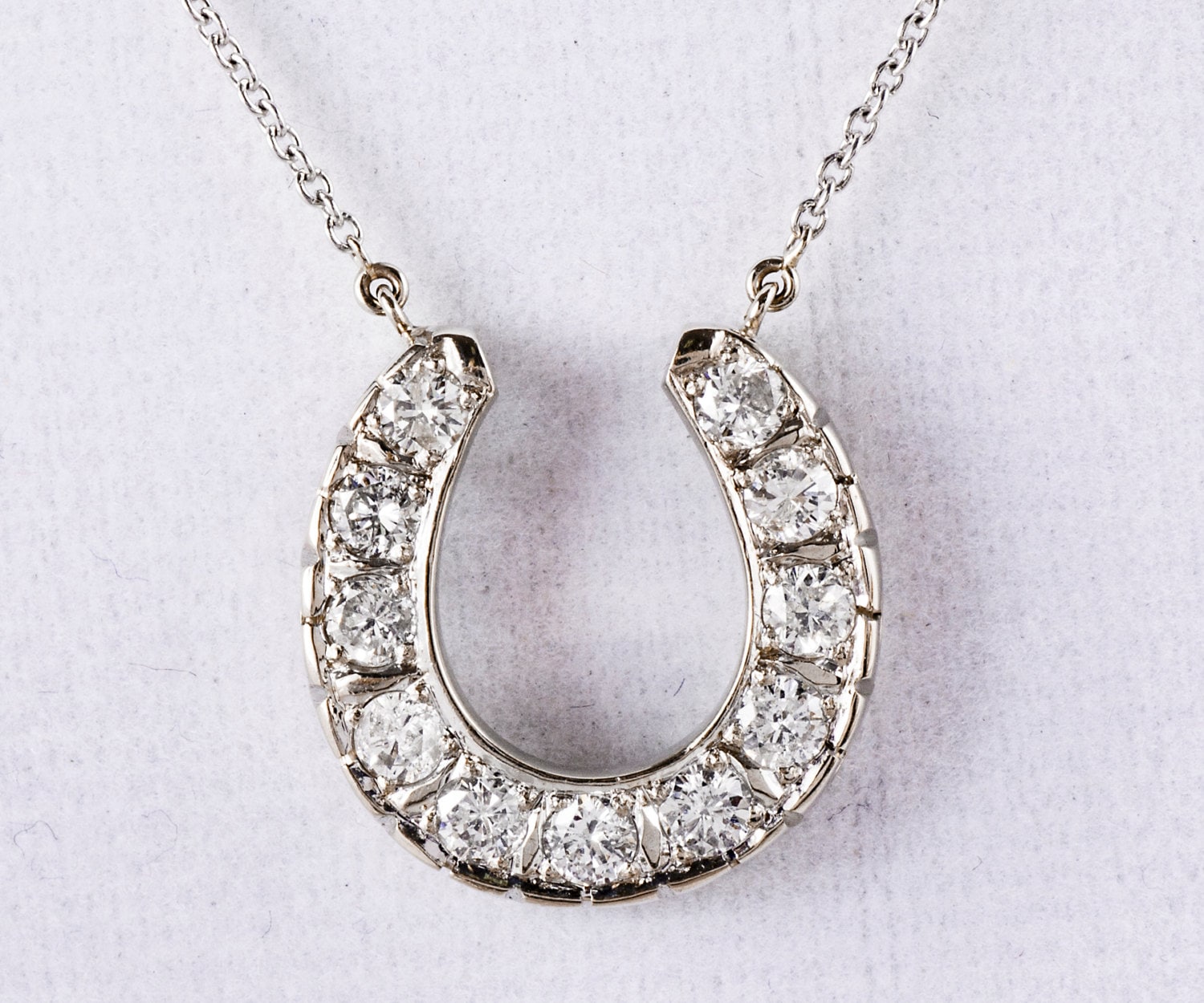 Vintage Diamond Horseshoe Necklace Vintage Diamond Horseshoe Etsy