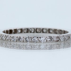 Antique Wedding Band - Antique Art Deco Platinum Diamond Eternity Band