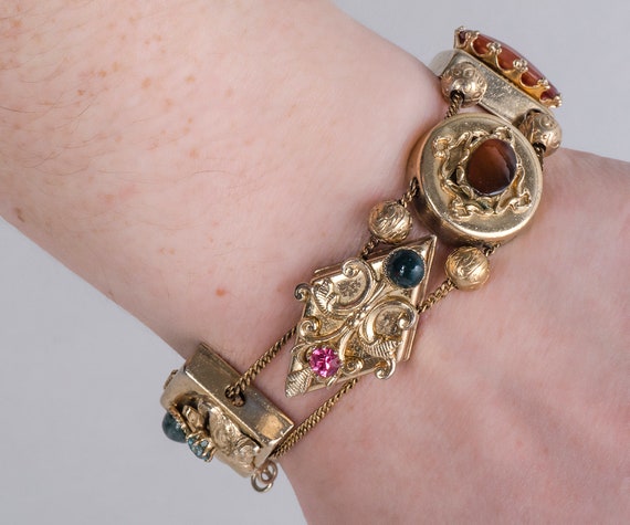 Antique Bracelet - Antique Victorian 14k & Gold F… - image 3