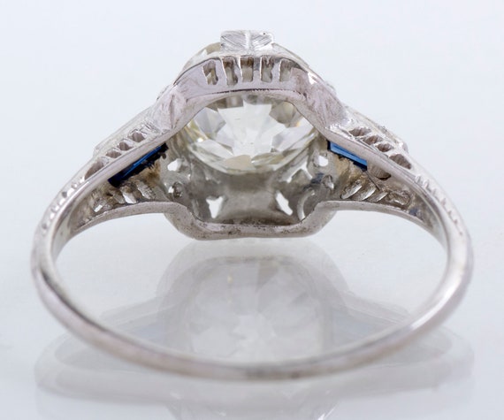 Antique Engagement Ring - Antique 1920s Platinum … - image 3