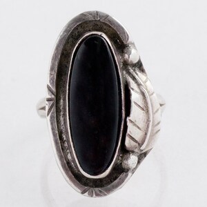 Vintage Onyx Ring - Vintage Sterling Silver Onyx Ring