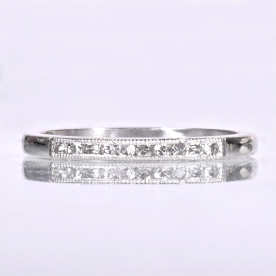 Antique Wedding Band - Antique Platinum Diamond We