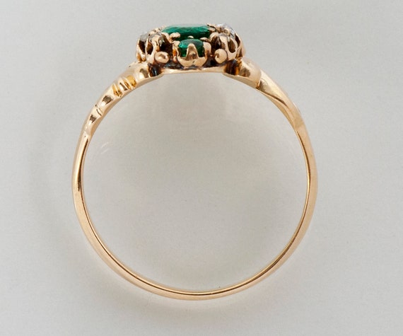 Antique Ring - Antique Victorian 14k Rose Gold Em… - image 4