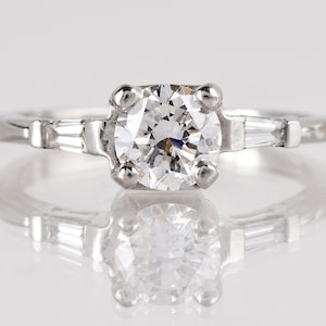 Vintage Engagement Ring - Vintage Platinum Diamond Engagement Ring