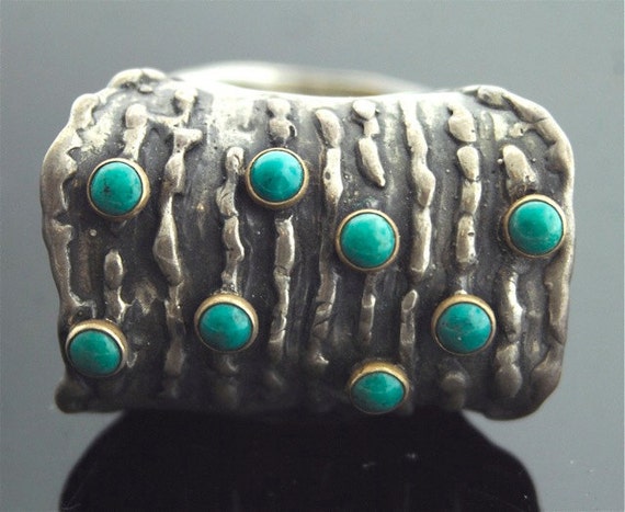 Vintage Ring - Vintage Turquoise Ring - Sterling … - image 2