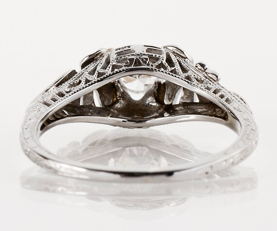 Antique Engagement Ring - Antique Art Nouveau 18k… - image 3