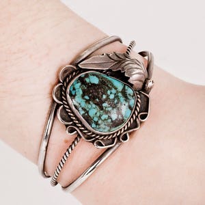 Vintage Cuff - Vintage Navajo Sterling Silver and Turquoise Cuff Bracelet