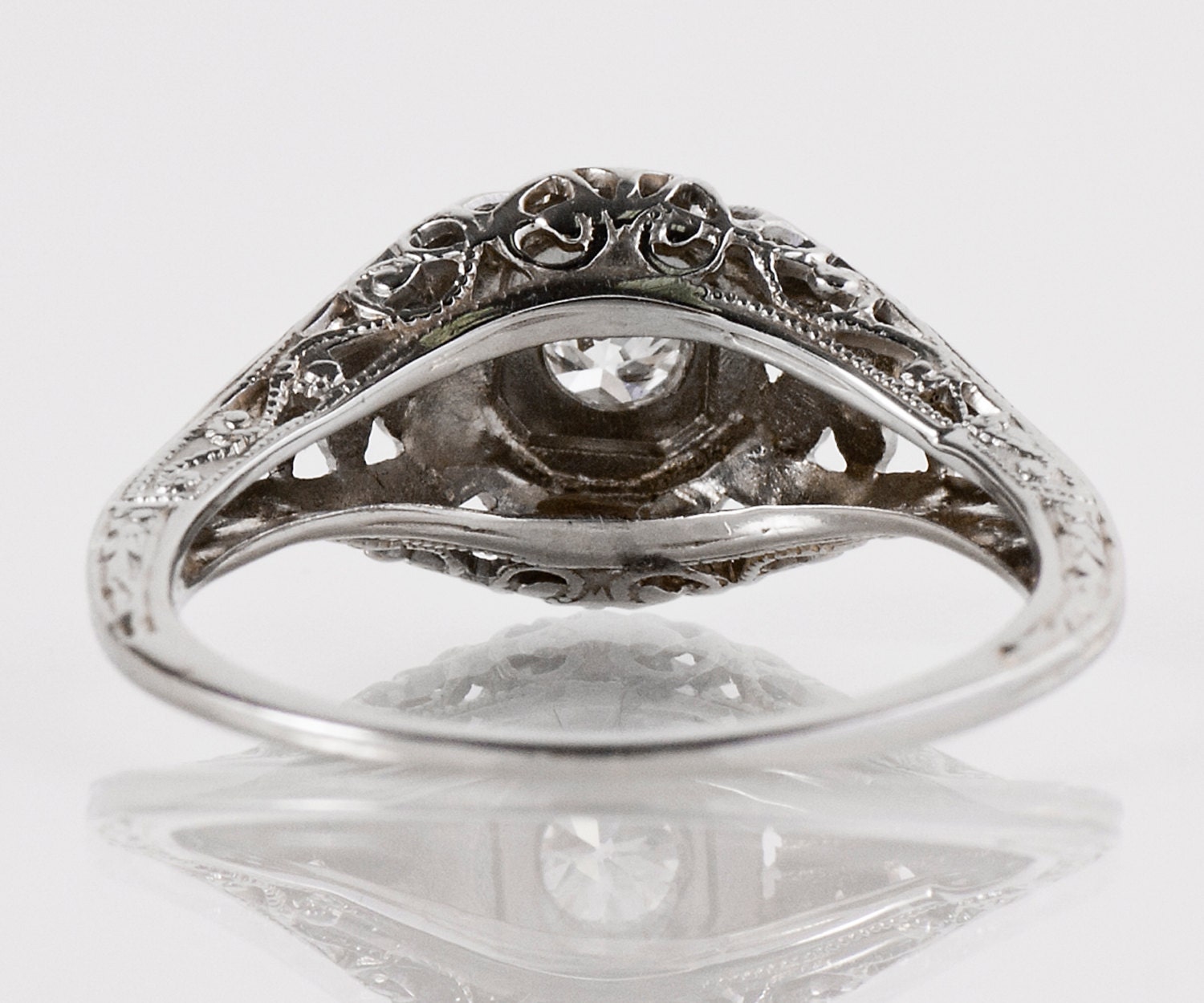 Antique Engagement Ring Antique Edwardian 18k White Gold | Etsy