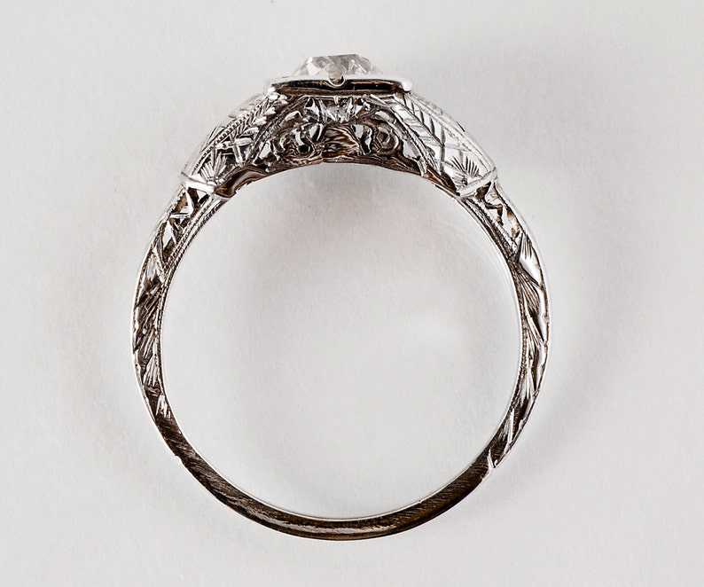 Antique Engagement Ring Antique Victorian 18k White Gold Diamond Engagement Ring image 4