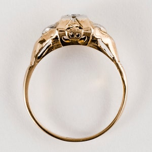 Vintage Engagement Ring Vintage 1940s 10k Two-Tone Diamond Engagement Ring image 4