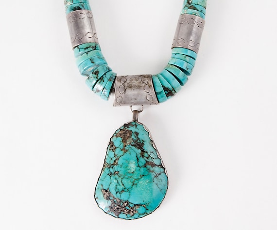 Vintage Necklace - Vintage Old Navajo Pawn 1940's Sterling Silver