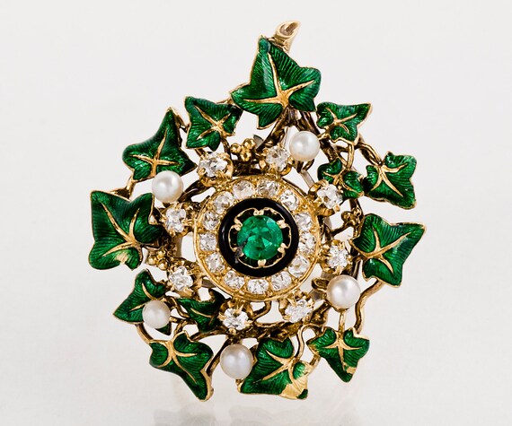 Antique Ring - Antique Victorian 1880's Gold Emera