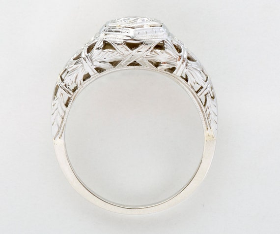 Antique Engagement Ring - Antique 1920's 18k Whit… - image 4
