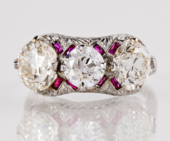 Antique Engagement Ring - Antique 1920s Platinum 3
