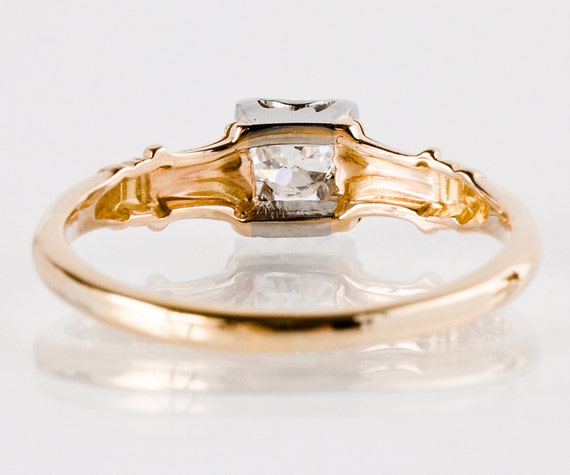 Antique Engagement Ring - Antique 1920's 14k Rose… - image 3