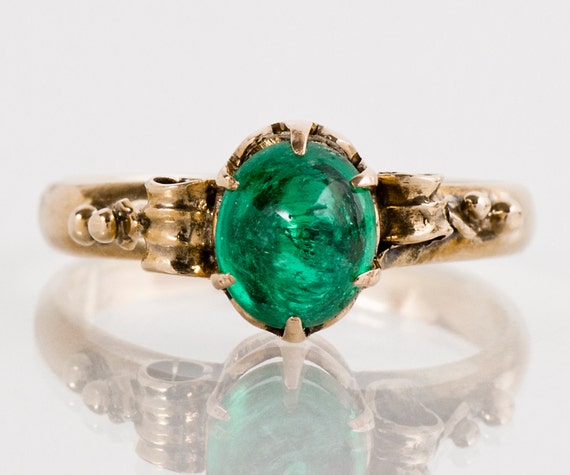 Antique Ring Emerald Ring Antique Victorian 15k Rose Gold | Etsy