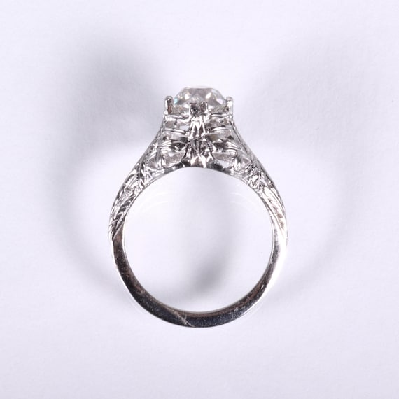 Antique Engagement Ring - Antique Platinum 1.01ct… - image 4