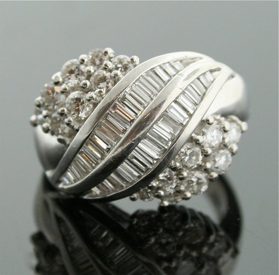 Vintage Ring - Platinum Diamond Ring - image 1