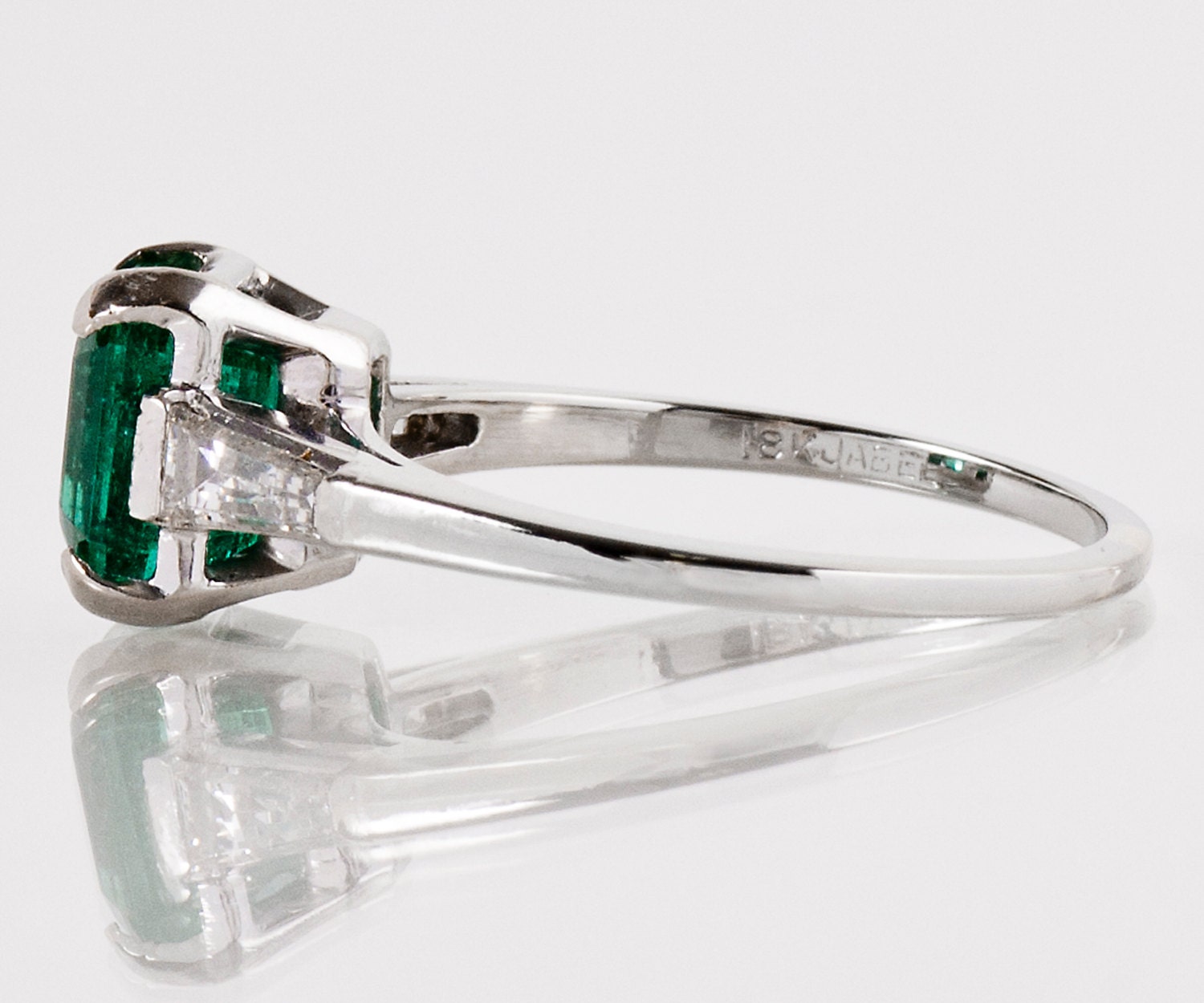 Vintage Ring Vintage 18k White Gold Gem Quality Emerald and | Etsy