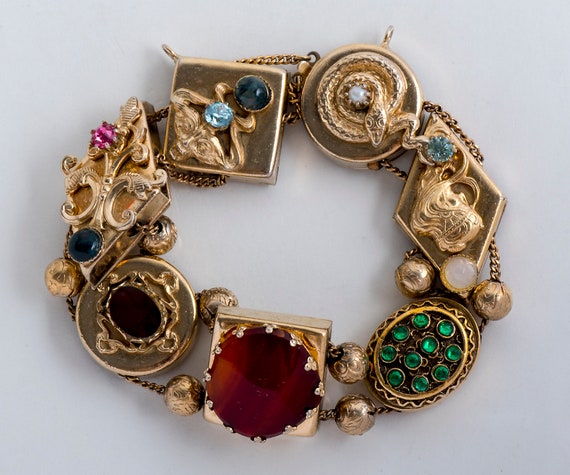 Antique Bracelet - Antique Victorian 14k & Gold F… - image 2