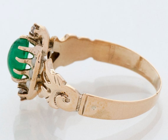 Antique Ring - Antique Victorian 10k Rose Gold Em… - image 2