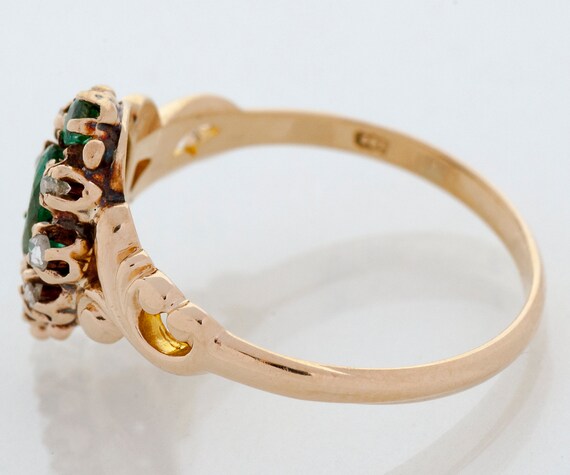 Antique Ring - Antique Victorian 14k Rose Gold Em… - image 2