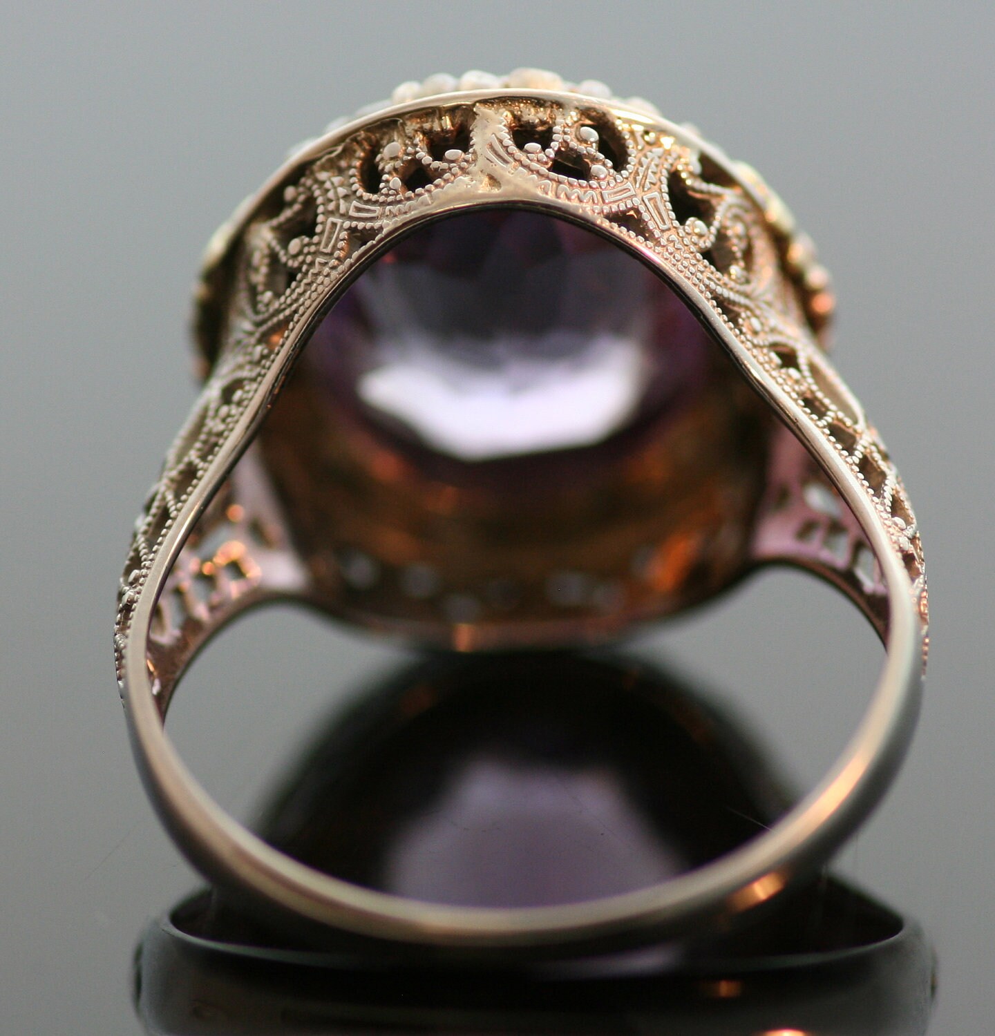 Antique Ring Antique Arts & Crafts Era 14k Tri-gold Amethyst | Etsy