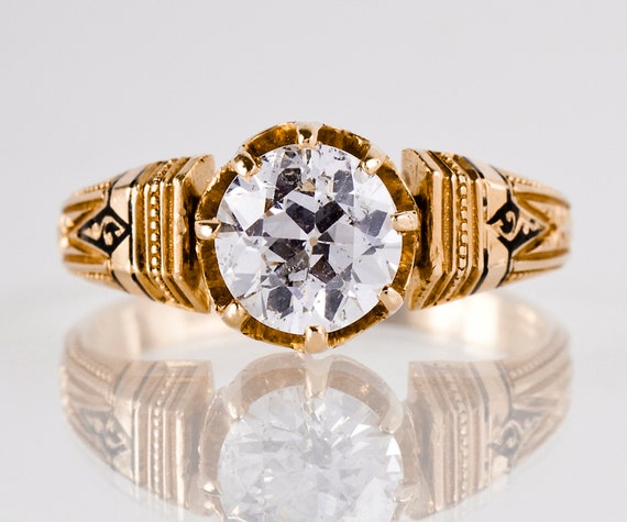 Antique Engagement Ring - Antique Etruscan 14k Ros