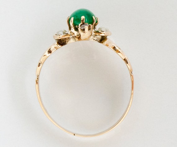 Antique Ring - Antique Victorian 10k Rose Gold Em… - image 4