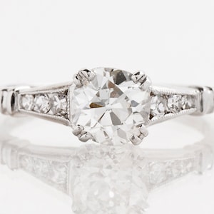 Antique Engagement Ring - Antique Platinum 1920&#39;s&#39;s Diamond Engagement Ring