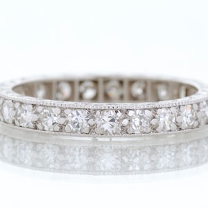 Antique Wedding Band - Antique Platinum Diamond Eternity Band