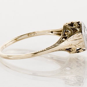 Antique Engagement Ring Antique 14k Yellow & White Gold Diamond Engagement Ring image 2