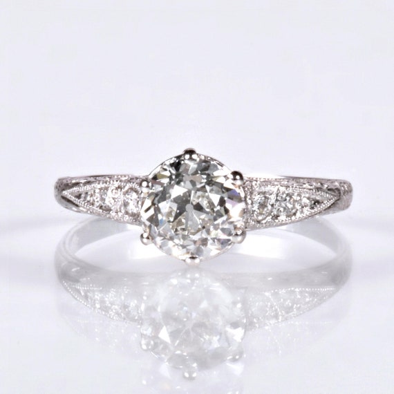 Antique Ring - Antique Art Deco Platinum Diamond Engagement Ring