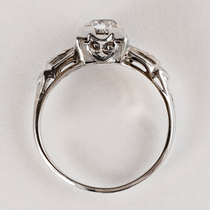 Antique Engagement Ring Antique Diamond Engagement Ring 1930's in 14k White Gold image 4