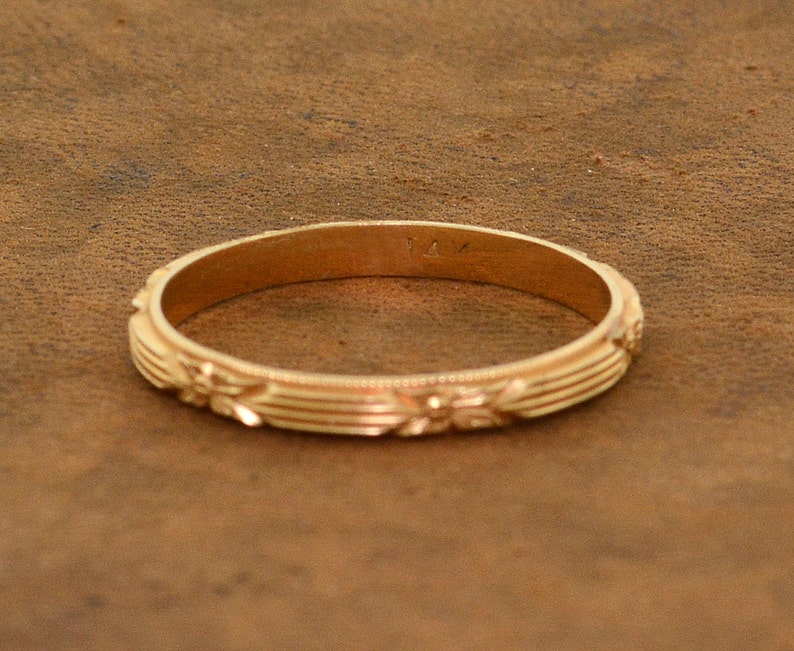 Antique Wedding Band Antique 1920's 14k Rose Gold Etsy