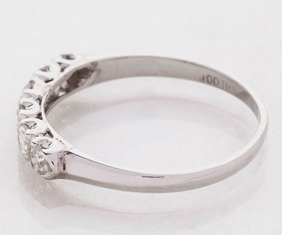 Antique Wedding Band - Antique Platinum Diamond Wedding Band View 2