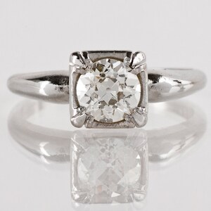 Antique Engagement Ring - Antique 1930s Platinum and Diamond Engagement Ring