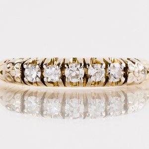 Antique Wedding Band - Antique 1930&#39;s 14k Yellow Gold Diamond Wedding Band