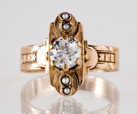 LAELIUS Antiques – Georgian Citrine Paste and Seed Pearl Ring