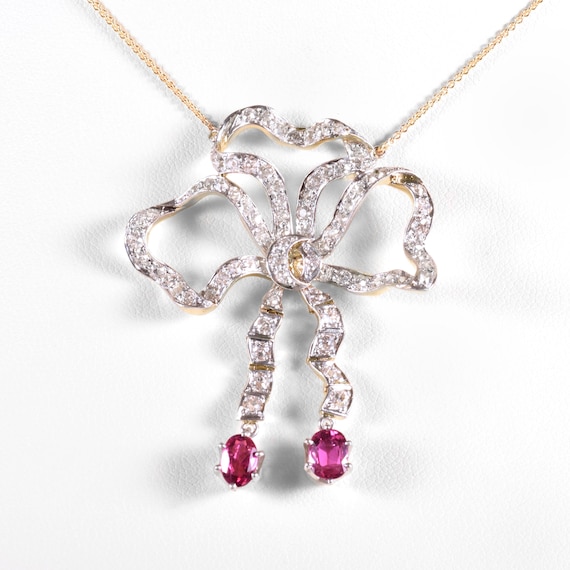 Antique Edwardian Necklace - Antique Edwardian 14… - image 1