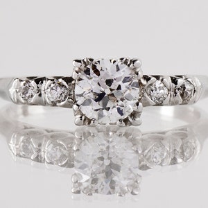 Antique Engagement Ring - Antique 1930s Platinum Diamond Engagement Ring