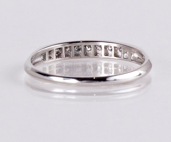 Antique Wedding Band - Antique Platinum Diamond Wedding Band View 3