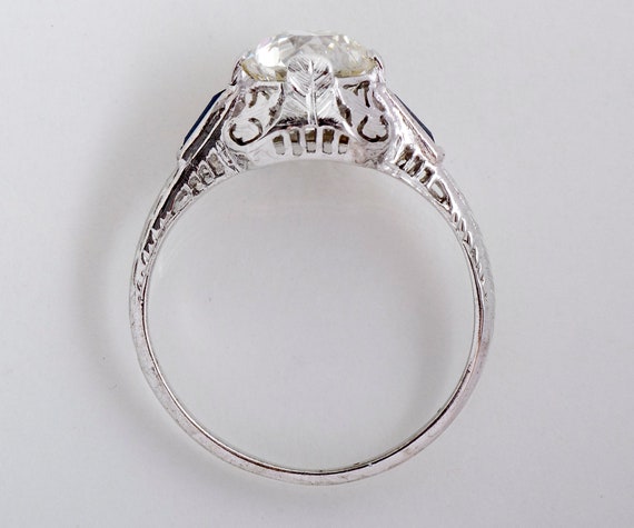 Antique Engagement Ring - Antique 1920s Platinum … - image 4