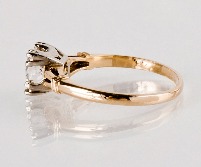 Antique Engagement Ring Antique 1930s 14k Twotone Gold Etsy