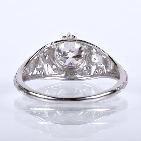 Antique Engagement Ring - Antique 1920's Platinum… - image 3