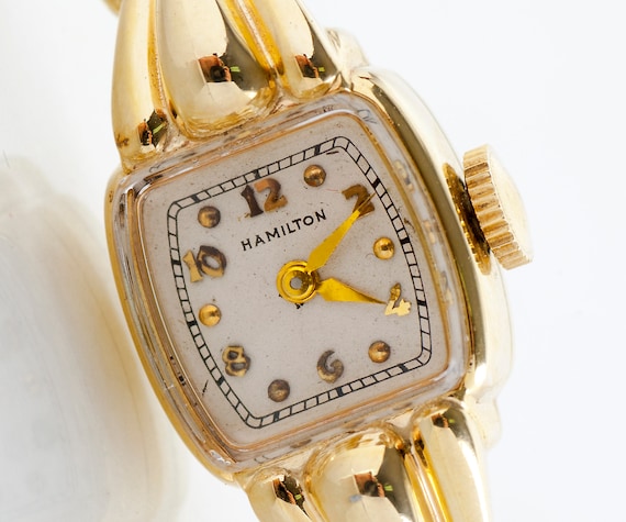 Vintage Watch - Vintage 14k Yellow Gold Ladies Hamilton